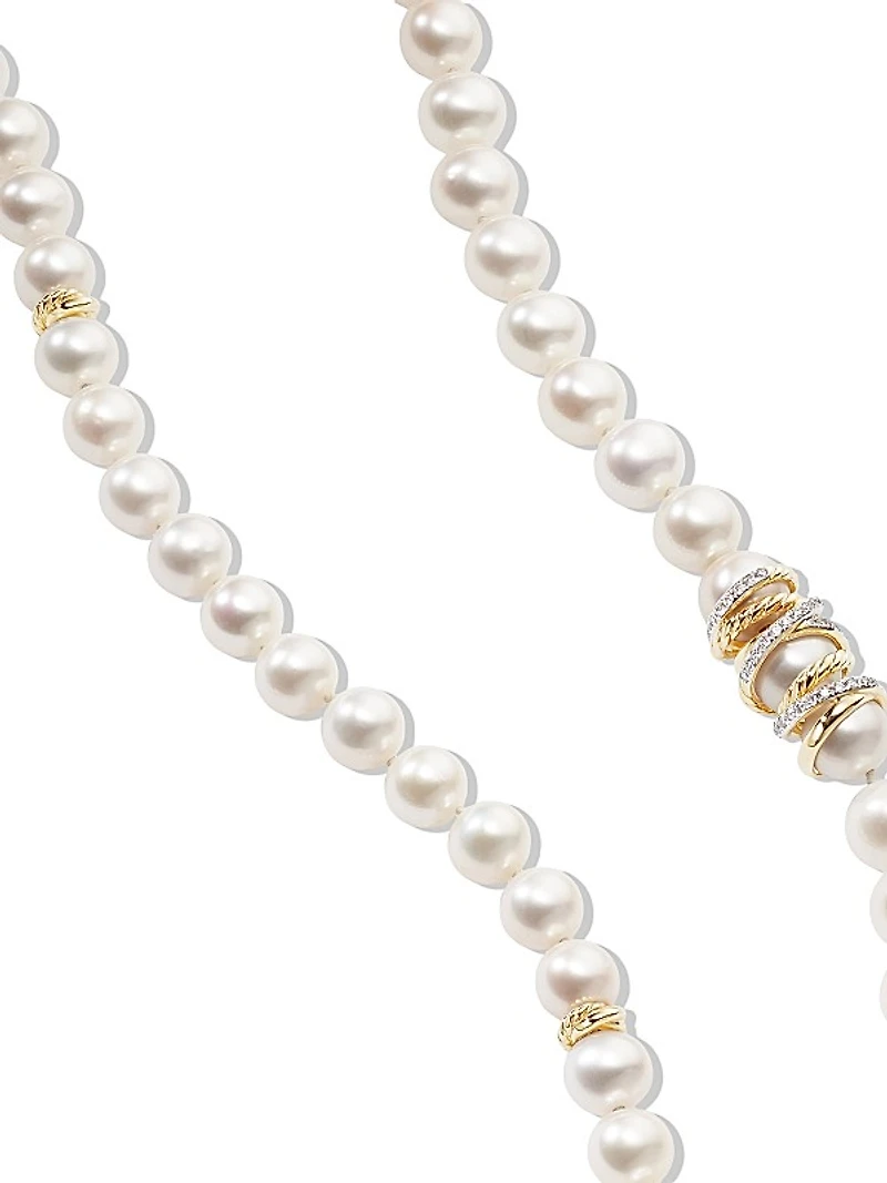 Helena Pearl Strand Necklace in 18K Yellow Gold