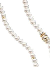 Helena Pearl Strand Necklace in 18K Yellow Gold