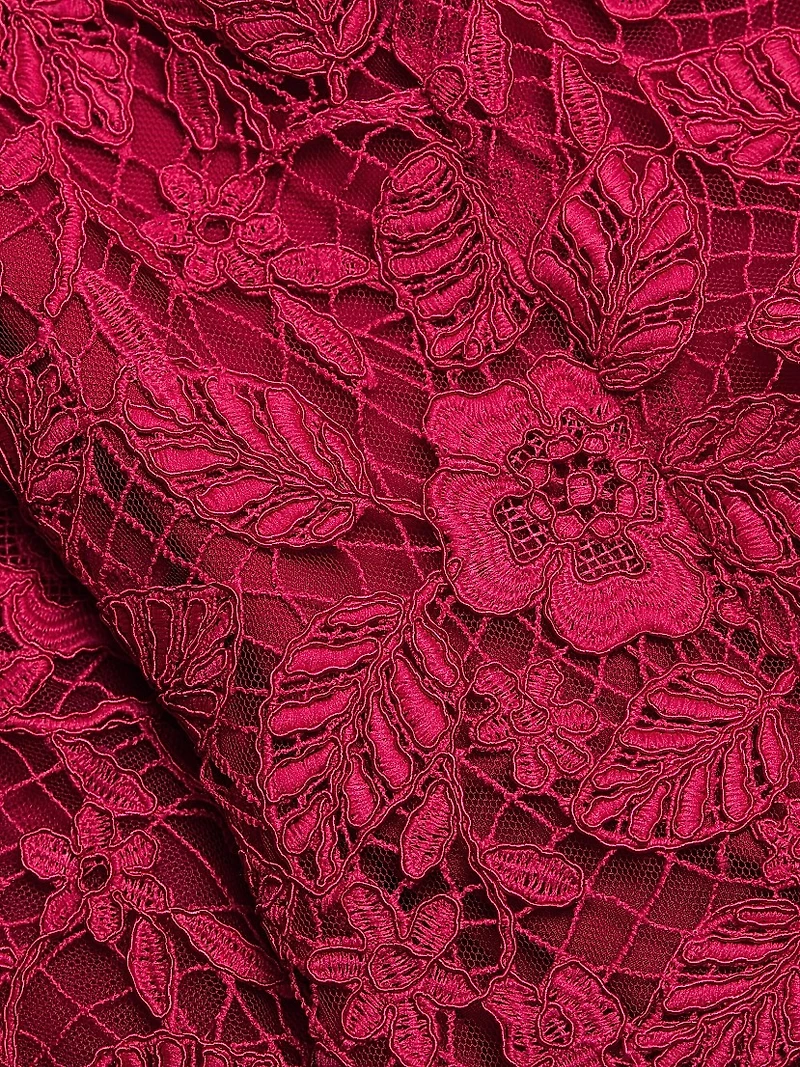 Floral Lace Off-the-Shoulder Cocktail Dress