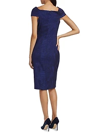 Metallic Jacquard Cocktail Dress