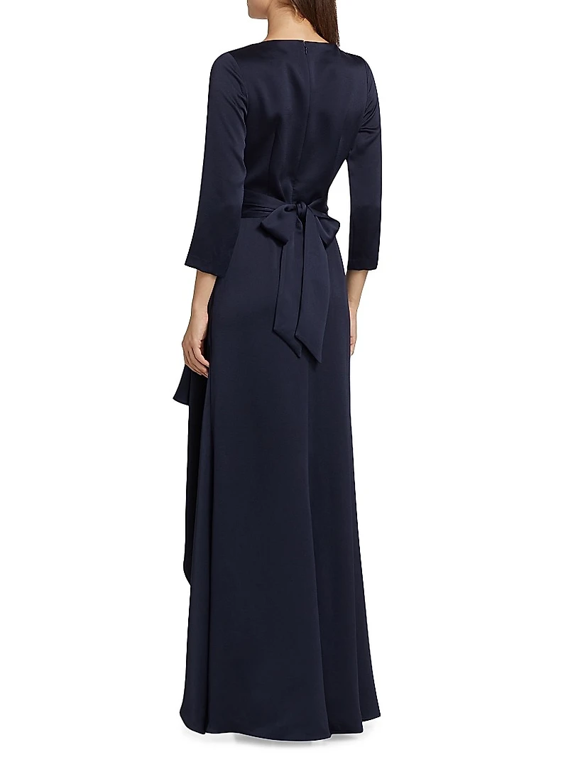 Draped Sash High-Low Gown