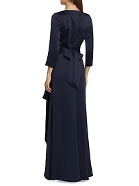 Draped Sash High-Low Gown