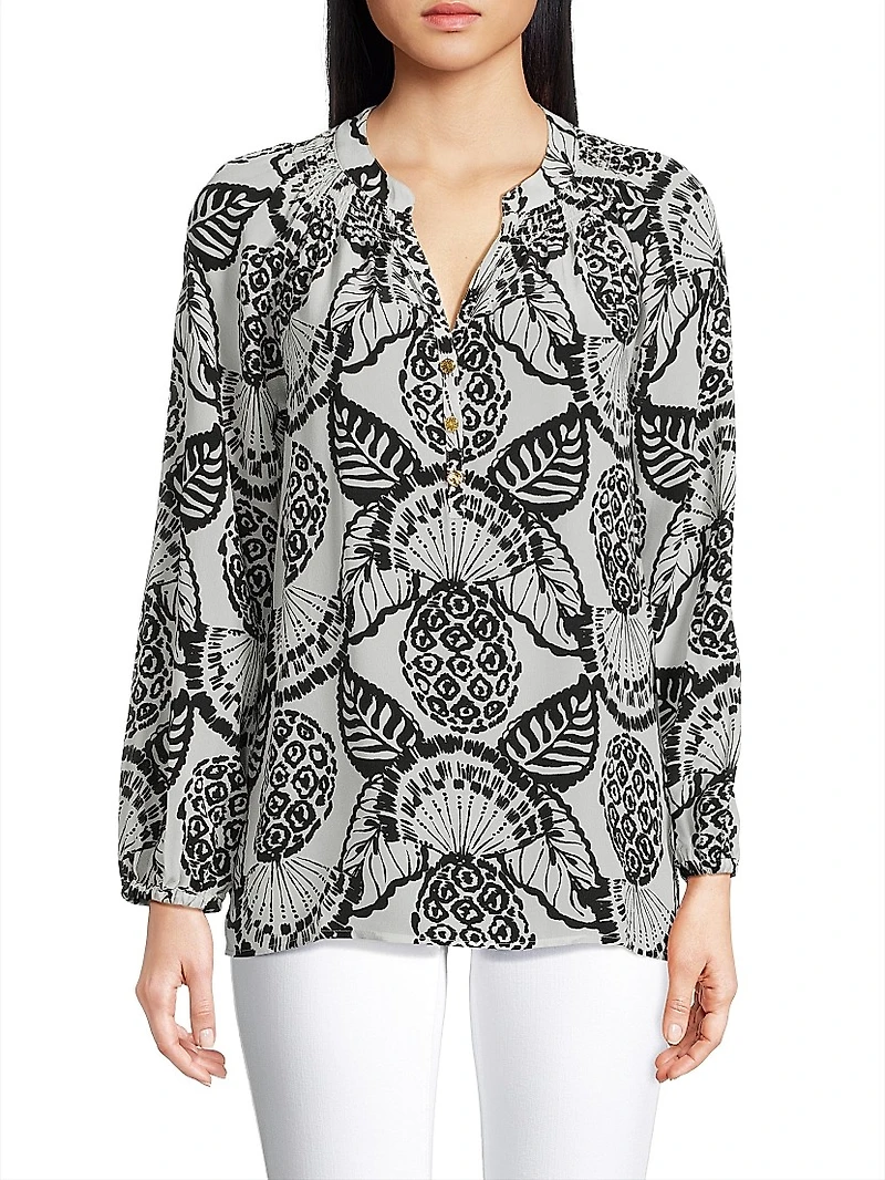 Elsa Silk Print Top