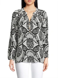 Elsa Silk Print Top