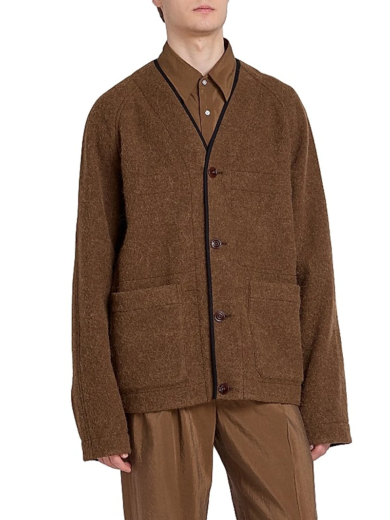 Alpaca & Wool-Blend Raglan Cardigan