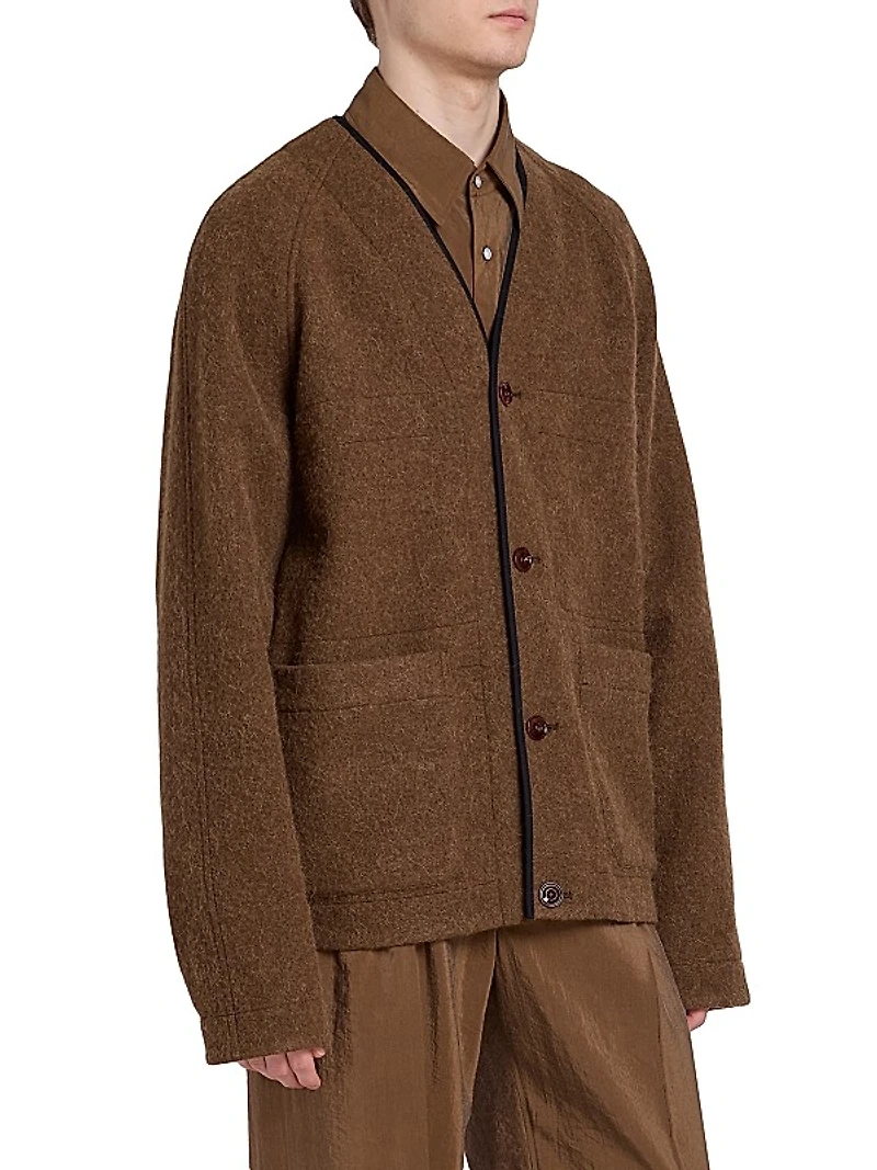 Alpaca & Wool-Blend Raglan Cardigan