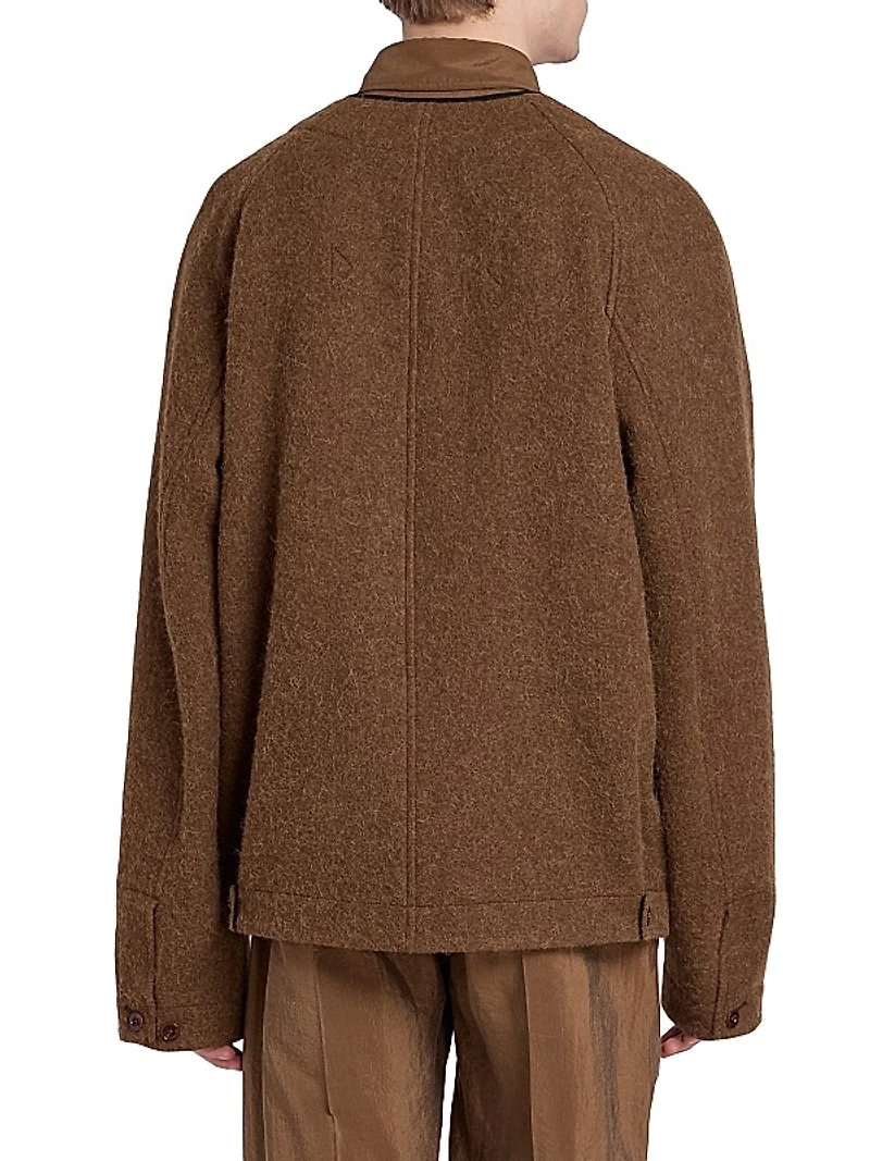 Alpaca & Wool-Blend Raglan Cardigan