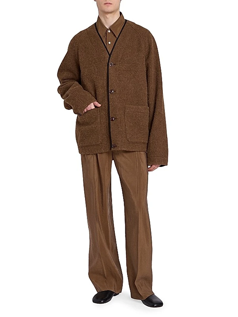 Alpaca & Wool-Blend Raglan Cardigan