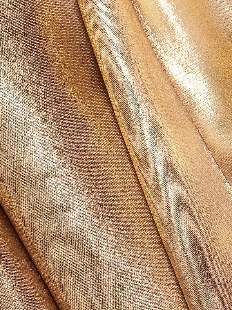 Solar Gaze Metallic Tie-Neck Gown