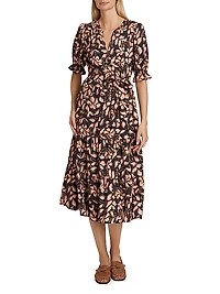 Eliana Floral Tiered Midi-Dress