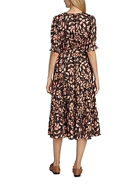 Eliana Floral Tiered Midi-Dress