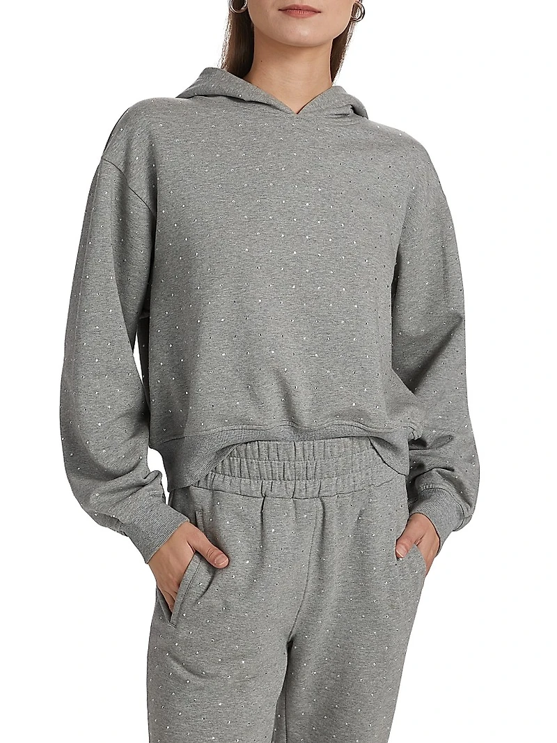 Renae Crystal-Embellished Cropped Hoodie