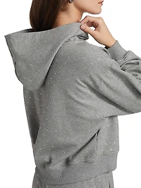 Renae Crystal-Embellished Cropped Hoodie