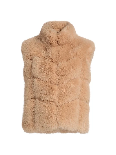 Rosario Chevron Faux-Fur Vest