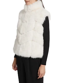 Rosario Chevron Faux-Fur Vest