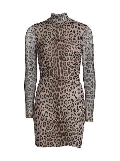 Talulla Leopard-Print Mesh Minidress