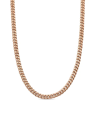 Curb Chain Necklace in 18K Rose Gold