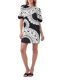 Luv Printed Short-Sleeve Minidress