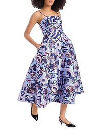 Anita Brocade Floral Midi-Dress