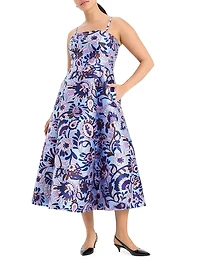 Anita Brocade Floral Midi-Dress