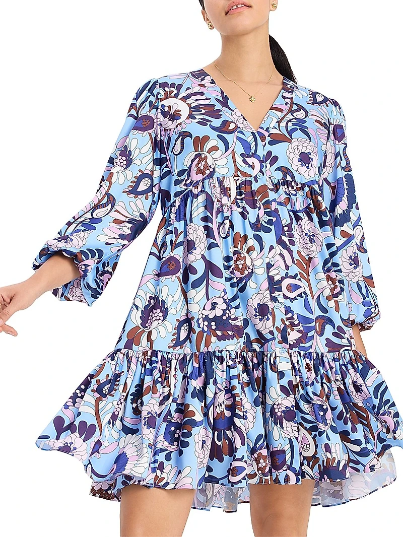 Autumn Paisley Twill Minidress