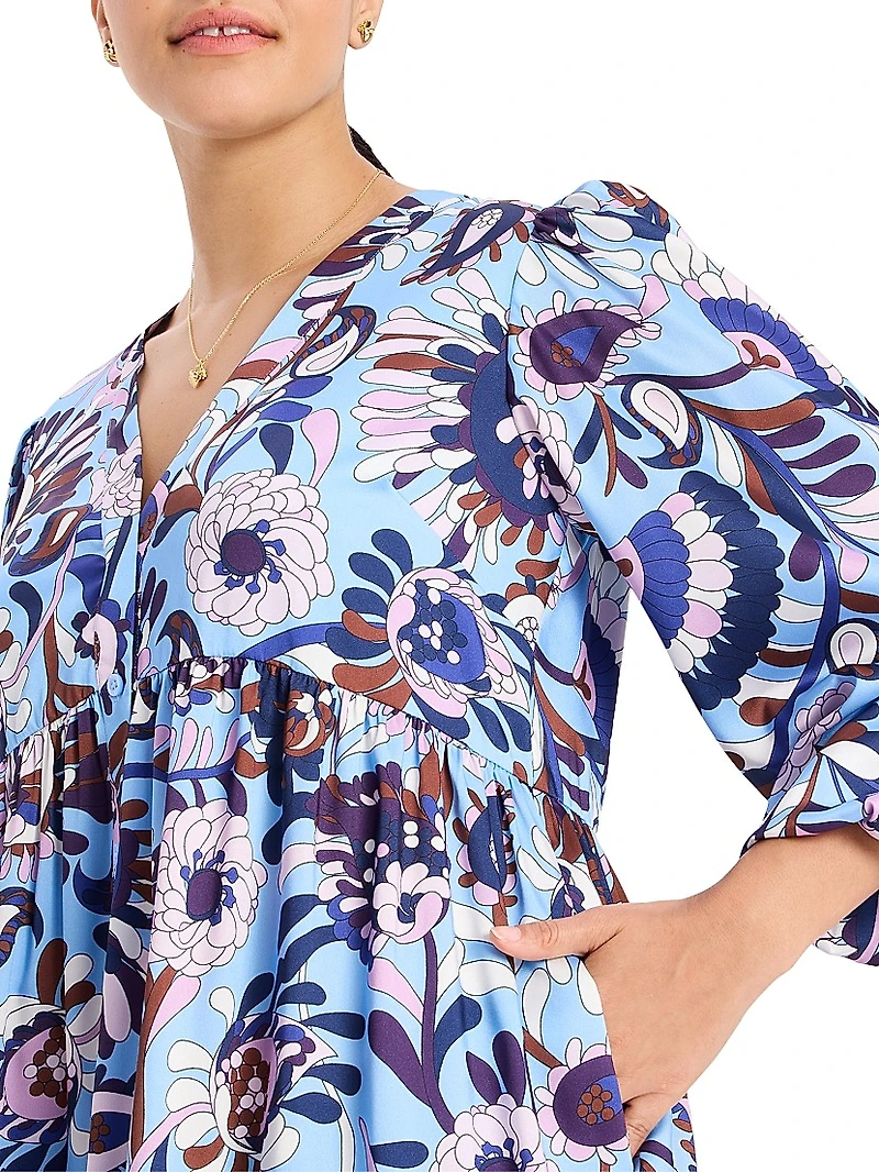 Autumn Paisley Twill Minidress