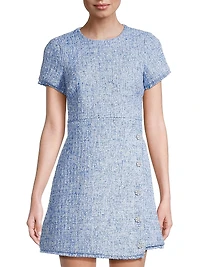 Raia Tweed Short-Sleeve Minidress