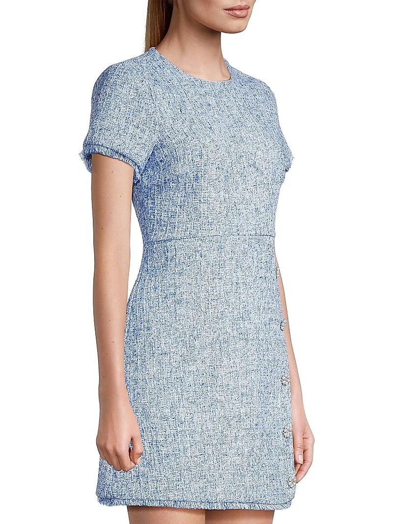 Raia Tweed Short-Sleeve Minidress