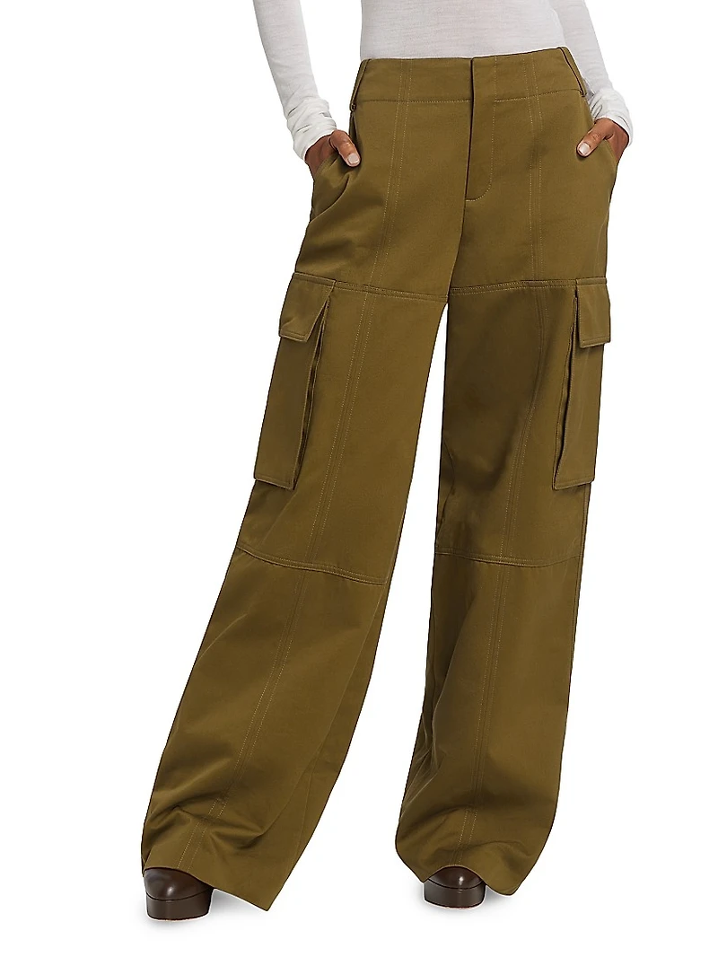 Hudson Cotton Wide-Leg Cargo Pants
