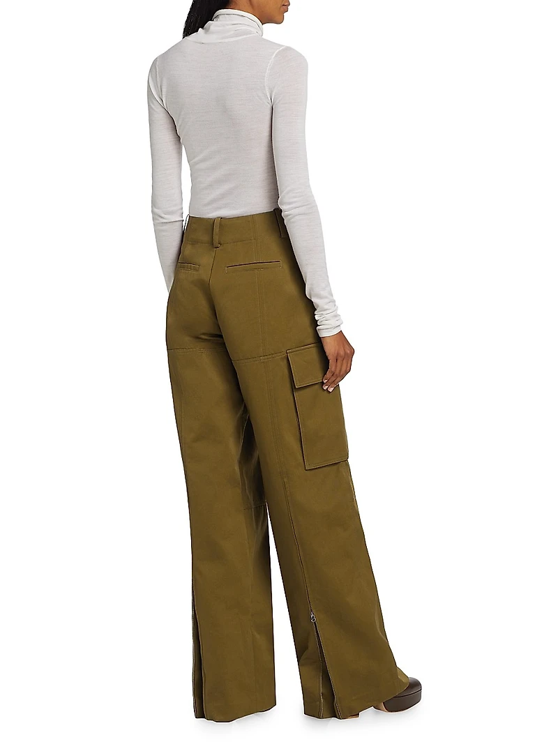 Hudson Cotton Wide-Leg Cargo Pants
