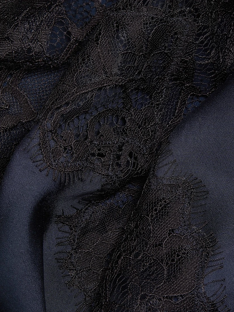 Alessia Lace-Trim Satin Maxi Dress