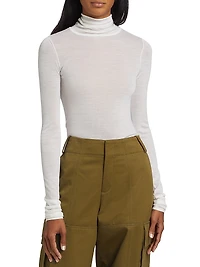 Jo Cotton-Blend Turtleneck Top