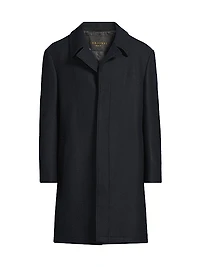 Platinum Herringbone Wool-Blend Coat