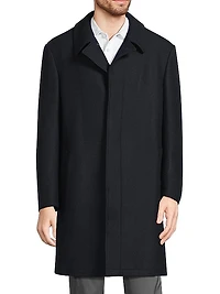 Platinum Herringbone Wool-Blend Coat