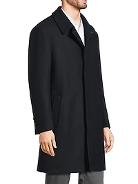 Platinum Herringbone Wool-Blend Coat