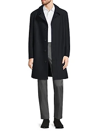 Platinum Herringbone Wool-Blend Coat