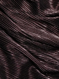 Pleated Metallic Satin Mermaid Gown