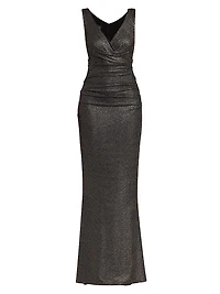 Metallic Jersey Body-Con Gown