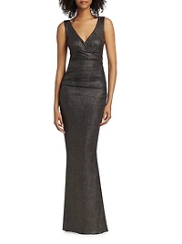 Metallic Jersey Body-Con Gown