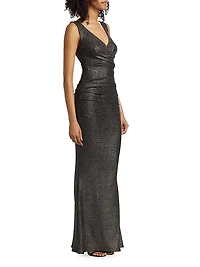 Metallic Jersey Body-Con Gown