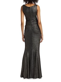 Metallic Jersey Body-Con Gown