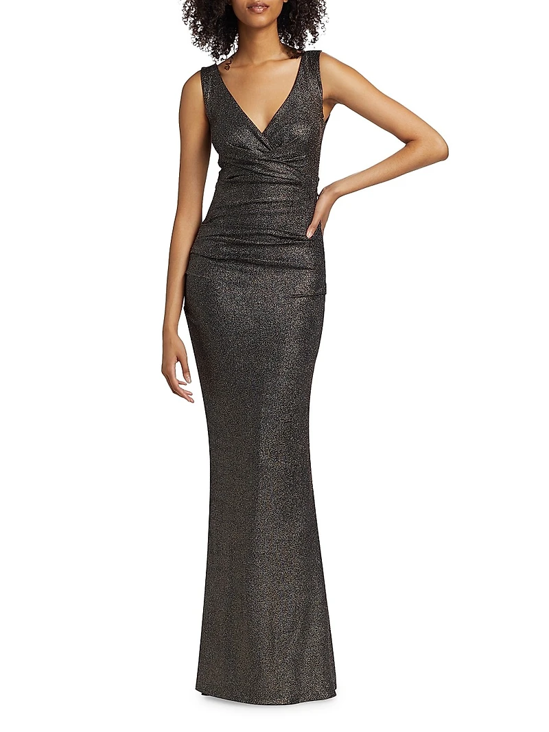 Metallic Jersey Body-Con Gown