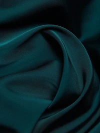 Draped Voile Satin Cape Gown