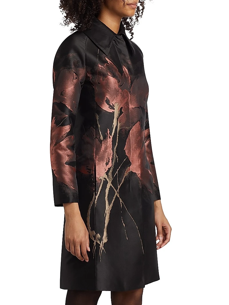 Jacquard Floral Long Jacket