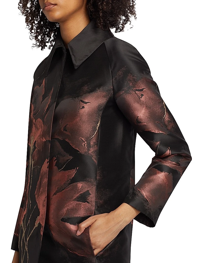 Jacquard Floral Long Jacket