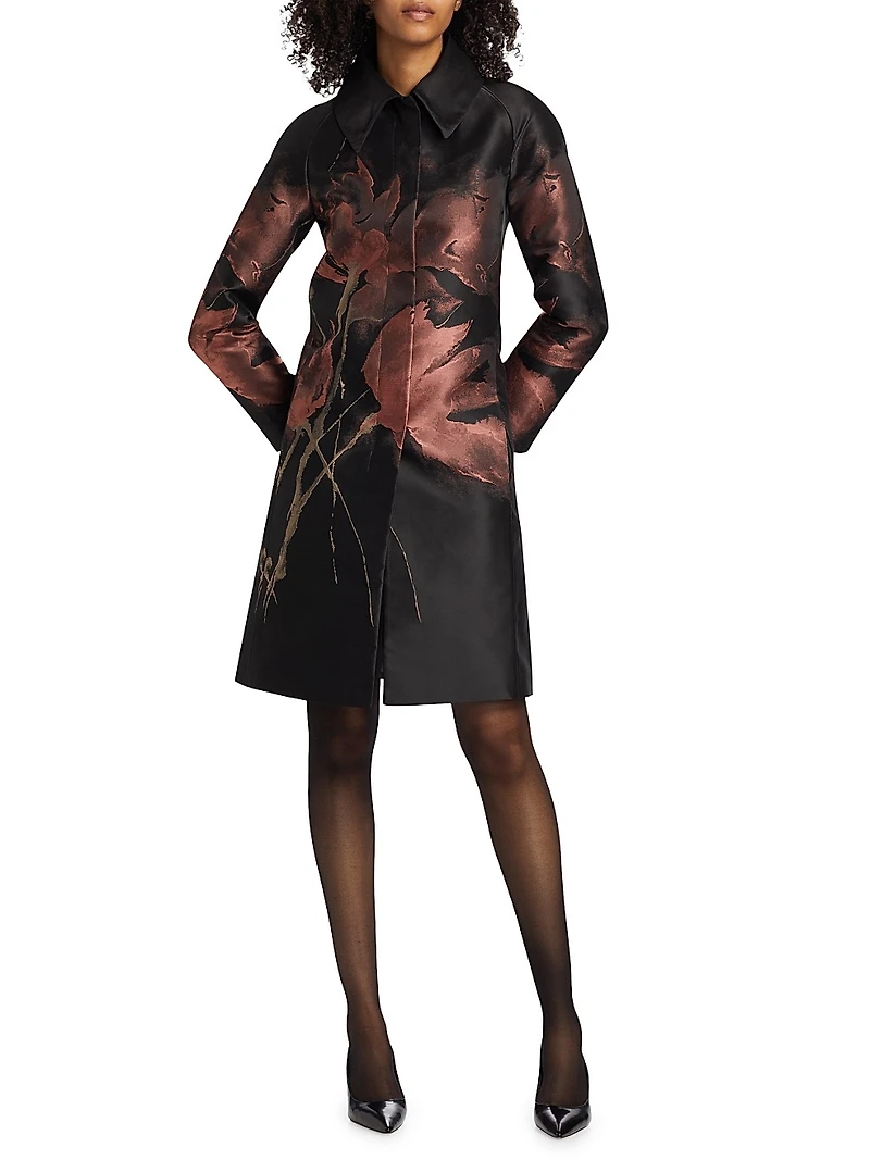 Jacquard Floral Long Jacket