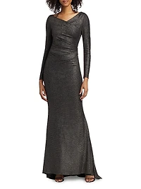 Metallic Jersey Body-Con Gown