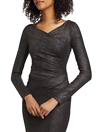 Metallic Jersey Body-Con Gown