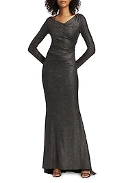 Metallic Jersey Body-Con Gown