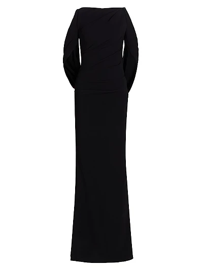 Infinity Sleeve Cady Body-Con Gown